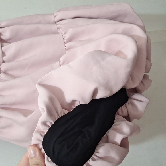 NWT POWDERY LIGHT PINK DRAPED BALLOON MINI DOLL DRESS - Picture 11 of 15